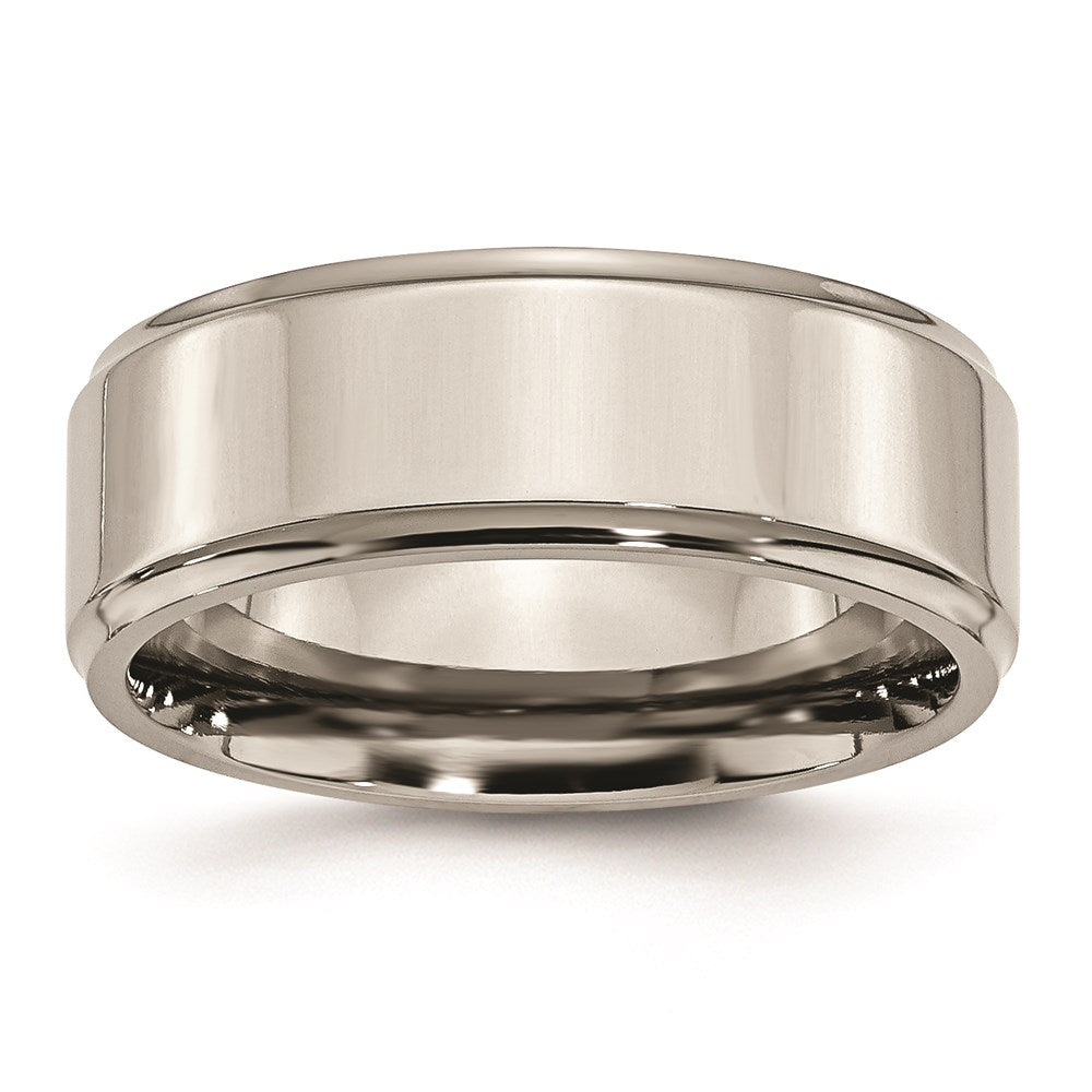 Chisel Titanium Polished 8mm Ridged Edge Band