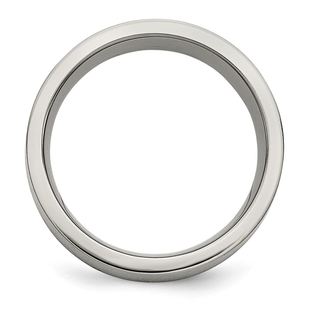 Titanium Brushed w/Sterling Silver Inlay 8mm Flat Band