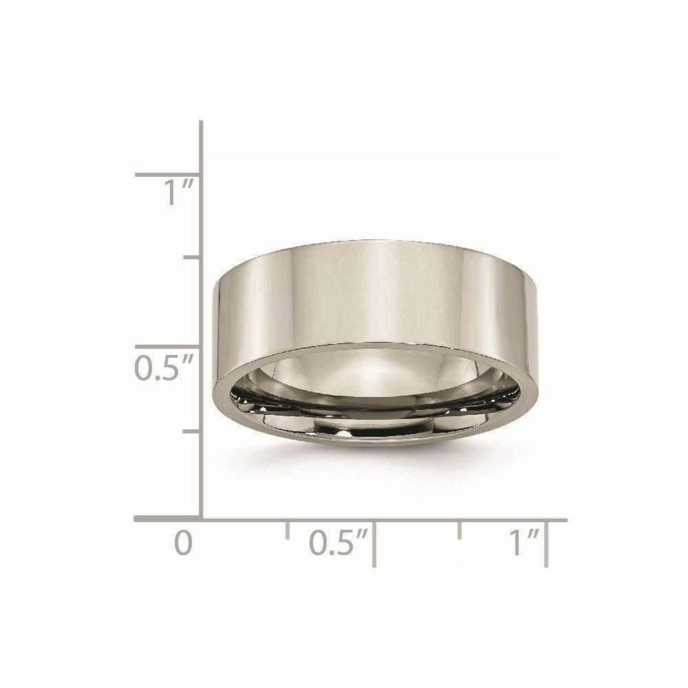 Chisel Titanium Polished 8mm Flat Band