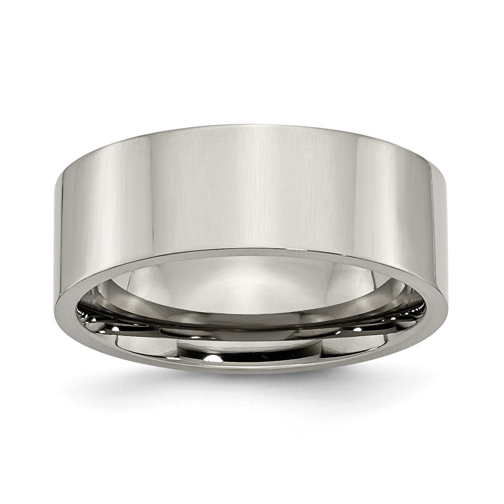 Chisel Titanium Polished 8mm Flat Band