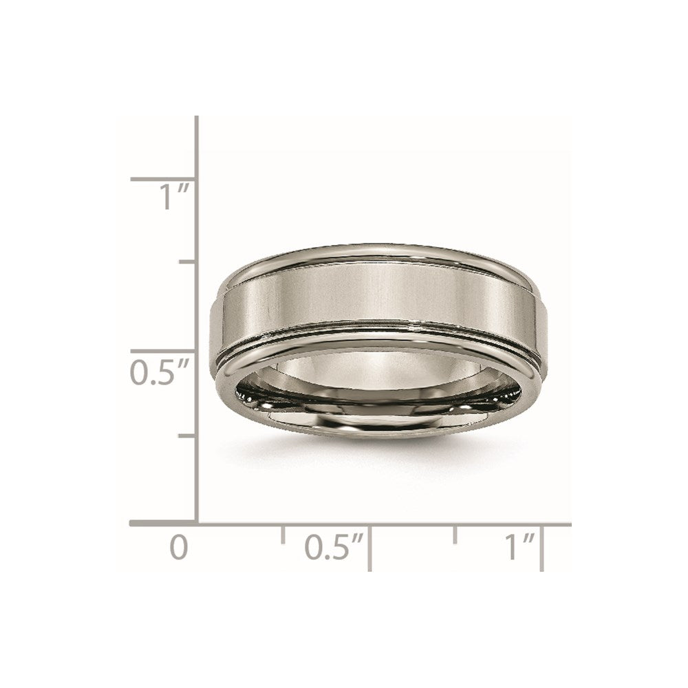 Chisel Titanium Polished 8mm Grooved Edge Band