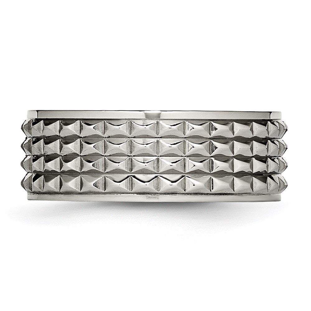 Chisel Titanium Polished 8mm Studded Band