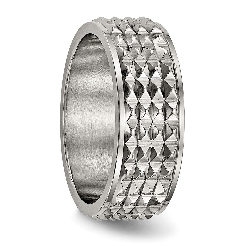 Chisel Titanium Polished 8mm Studded Band