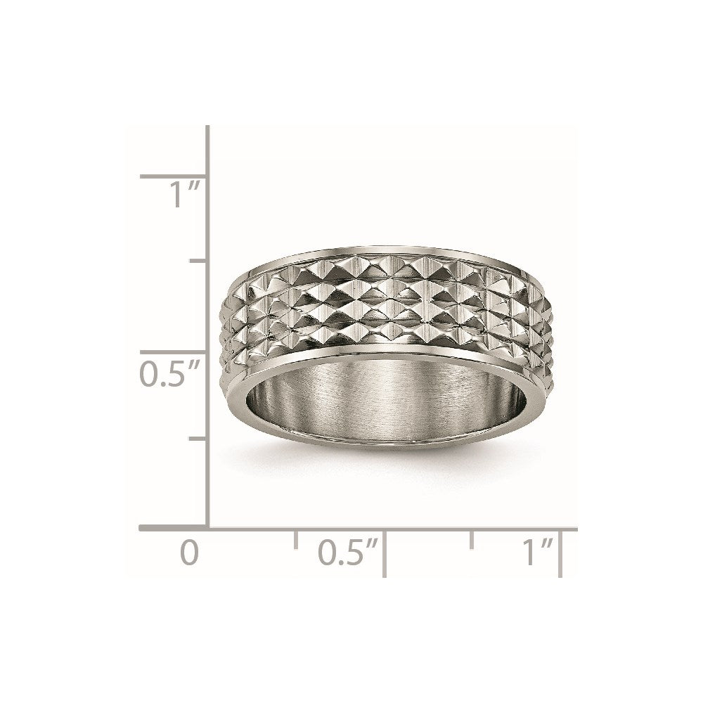 Chisel Titanium Polished 8mm Studded Band