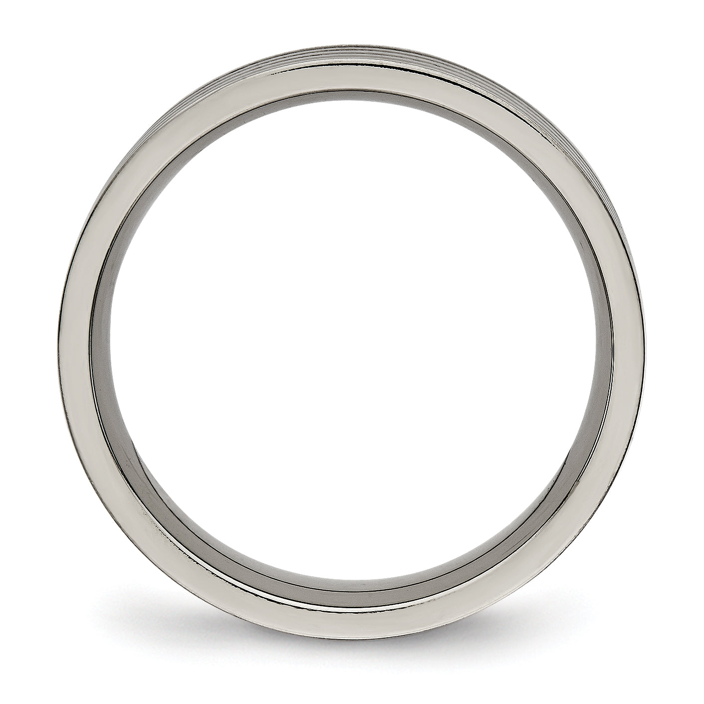 Titanium Polished Grooved Comfort Back Ring TB473