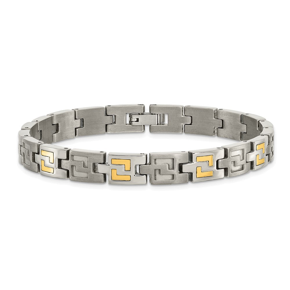 Chisel Titanium with 14k Gold Inlay Brushed and Polished 8.5 inch Bracelet