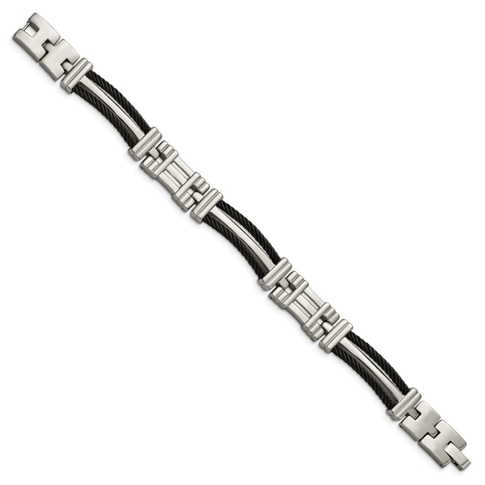 Chisel Titanium Polished Black IP-plated 8.5 inch Bracelet