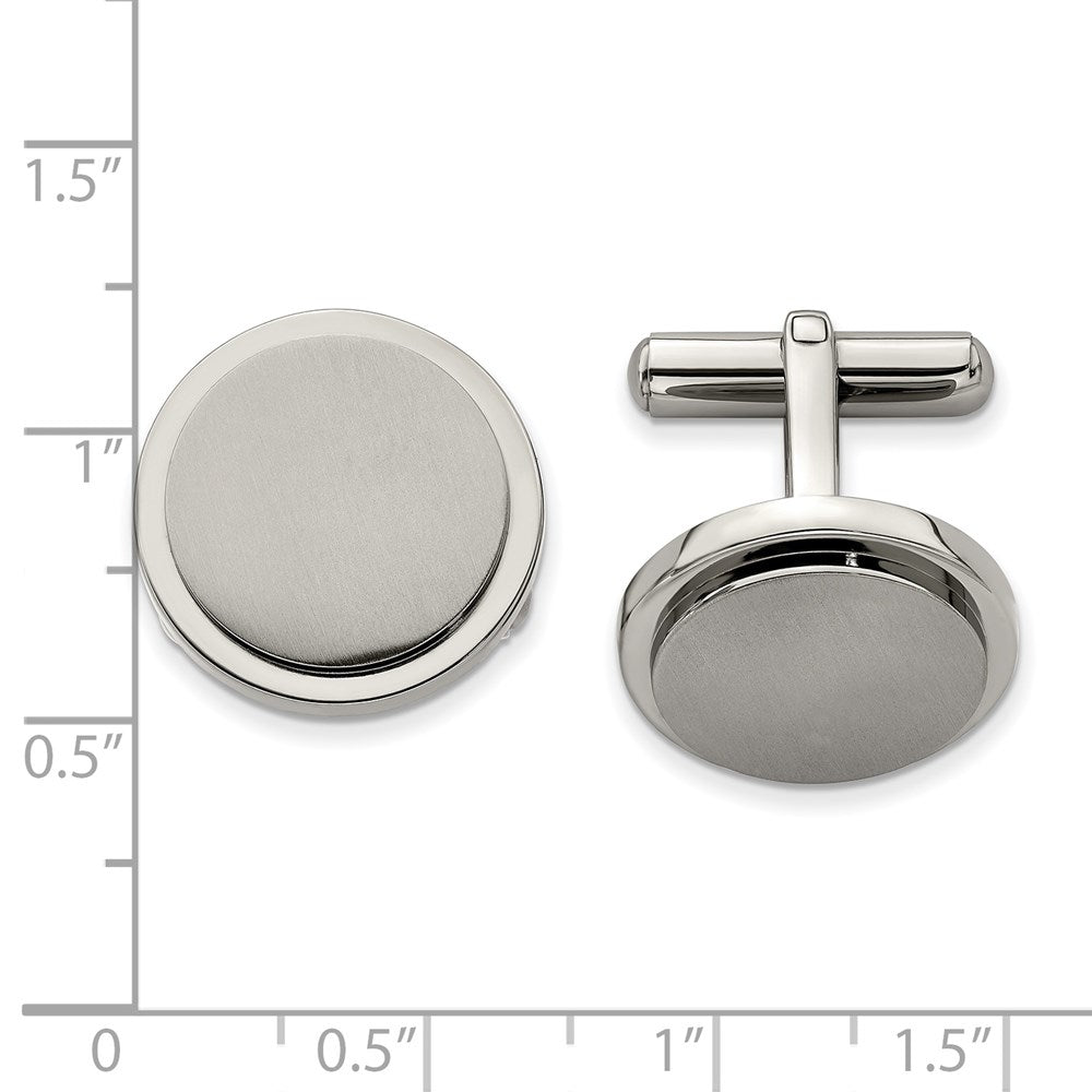 Chisel Titanium Brushed and Polished Cuff Links