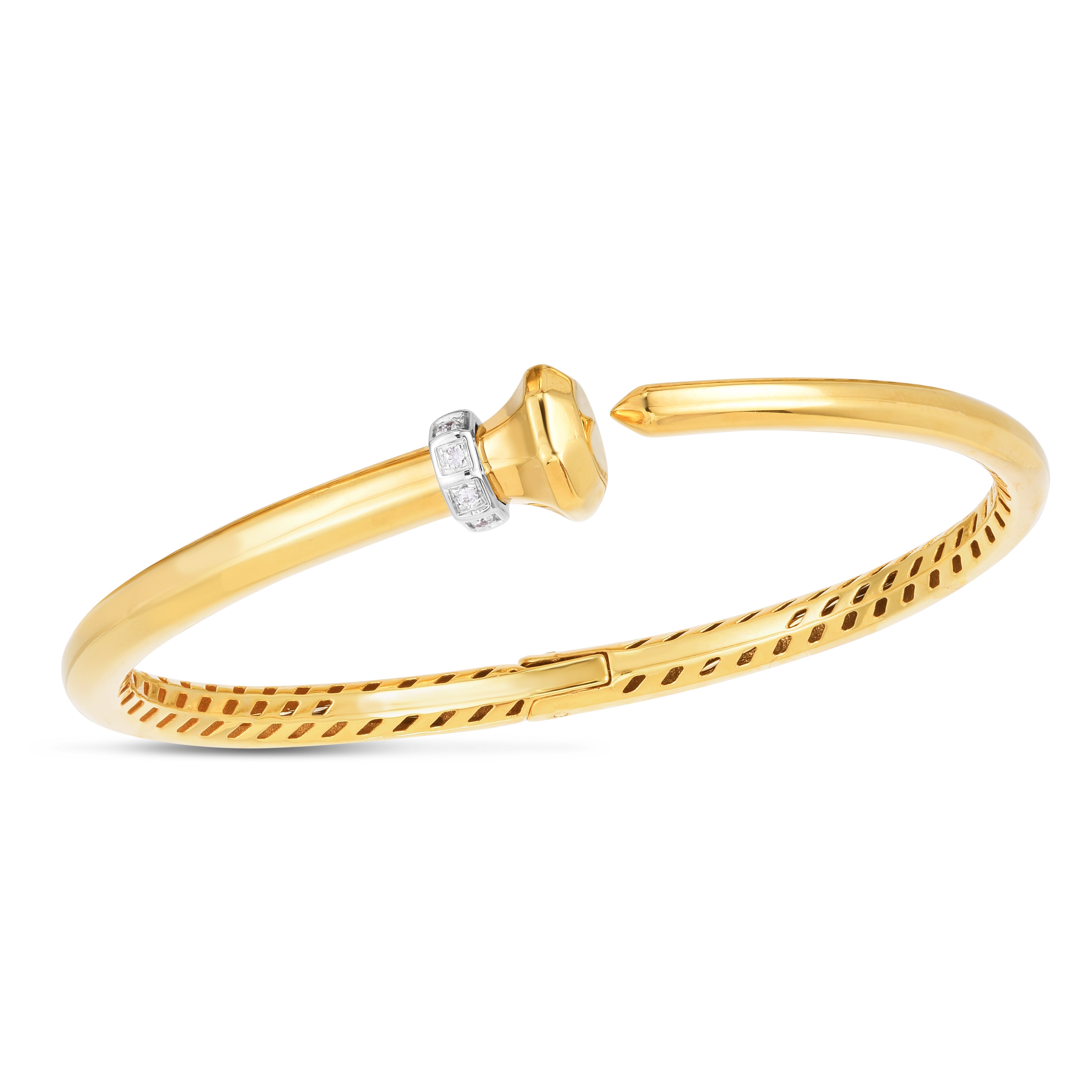 14K Yellow Gold Diamond Wrap Bangle