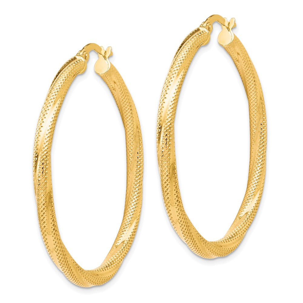 10K Twisted Hinged Hoop Earrings