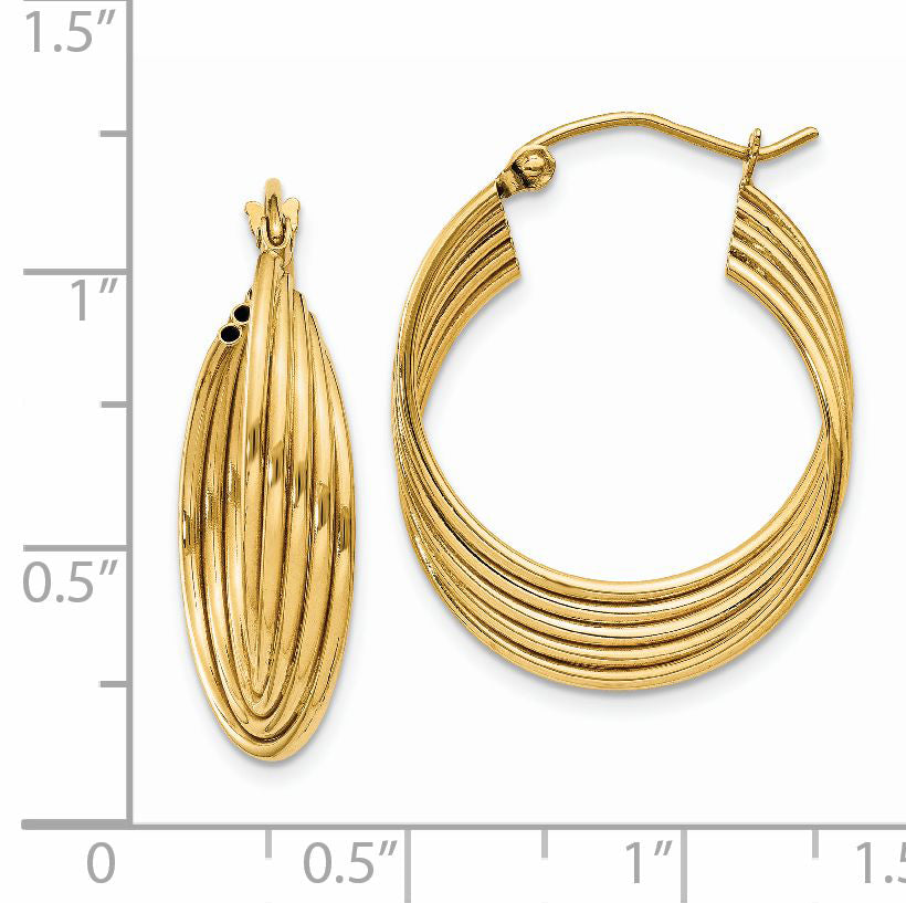 14k Lightweight Fancy Hoop Earrings TC703