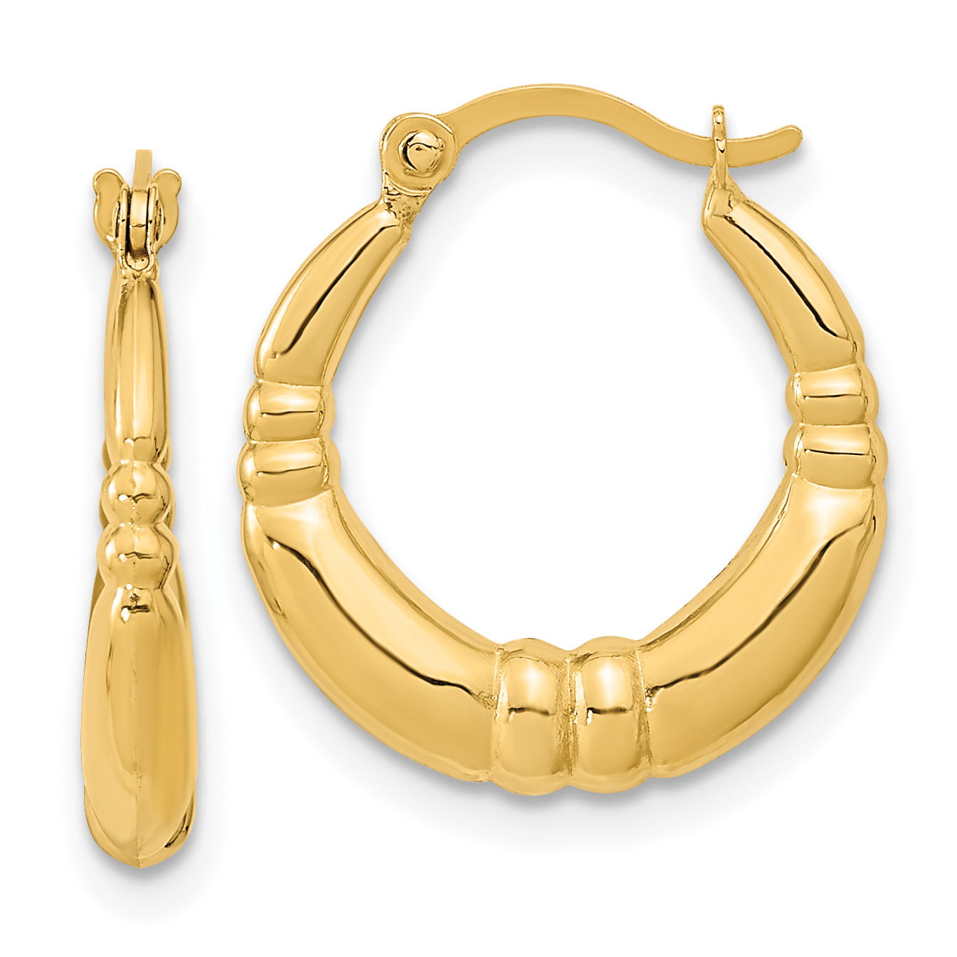 14K Polished Hoop Earrings TF1242