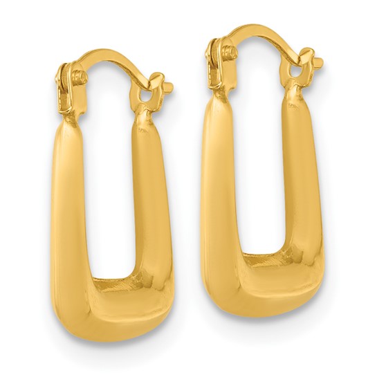 14k Yellow Gold Polished Square Hoop Earrings