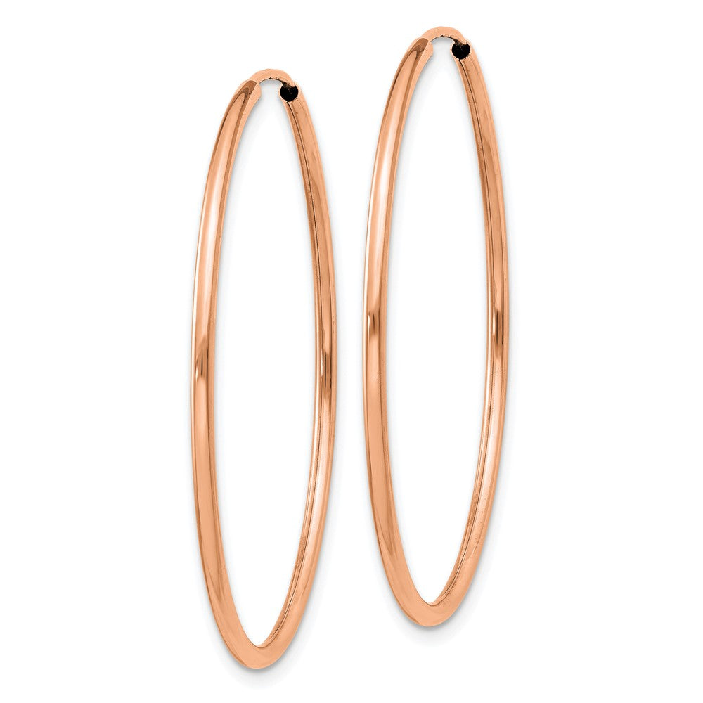 14k Rose Gold Polished Endless Tube Hoop Earrings