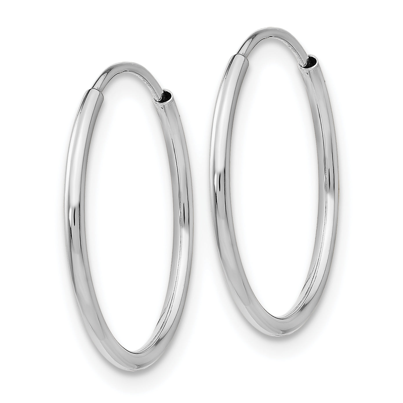 14k White Gold Polished Endless Tube Hoop Earrings TF790