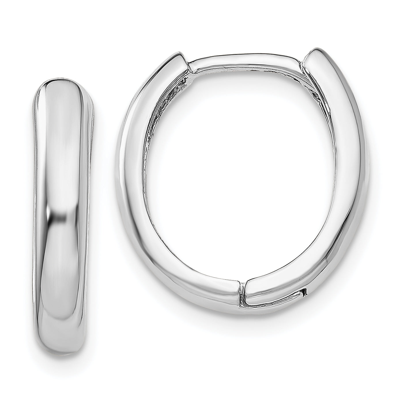 14k White Gold Hinged Hoop Earrings TH266