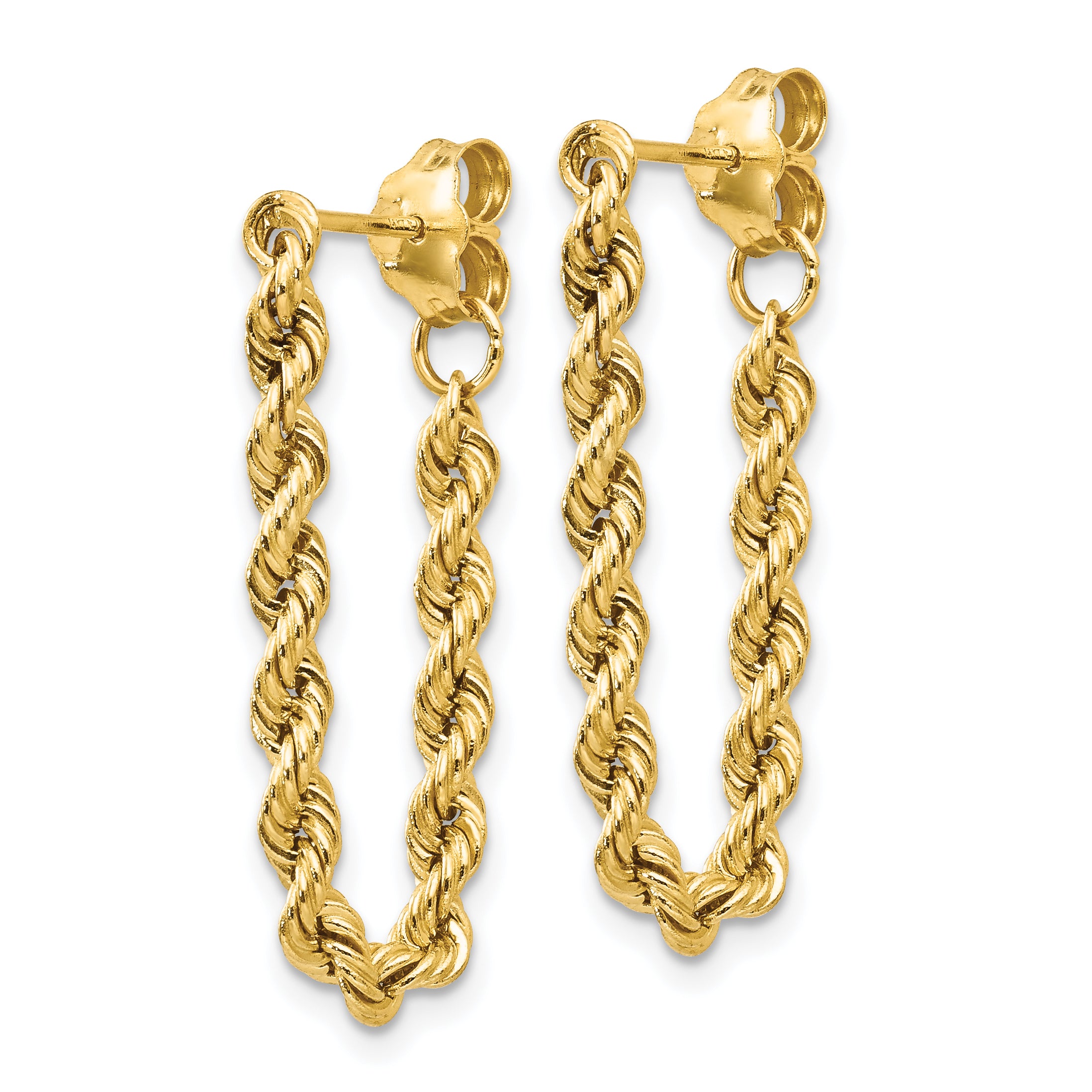 14K Hollow Rope Earrings TH553