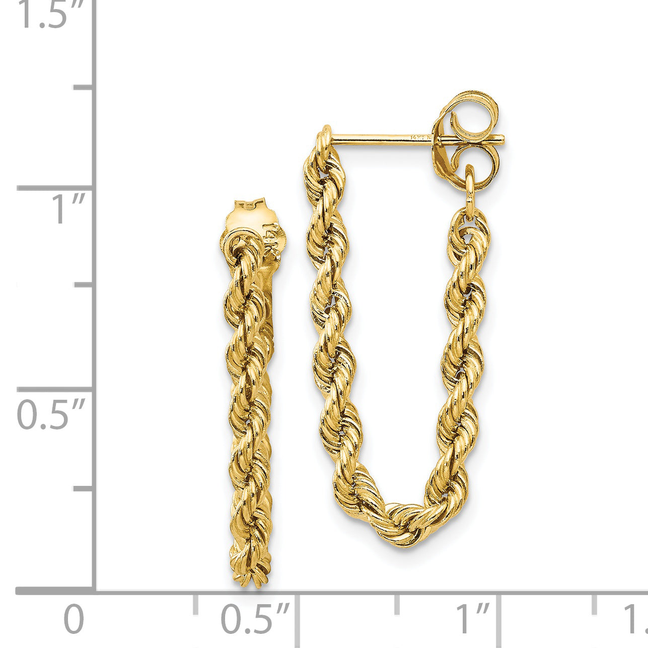 14K Hollow Rope Earrings TH553