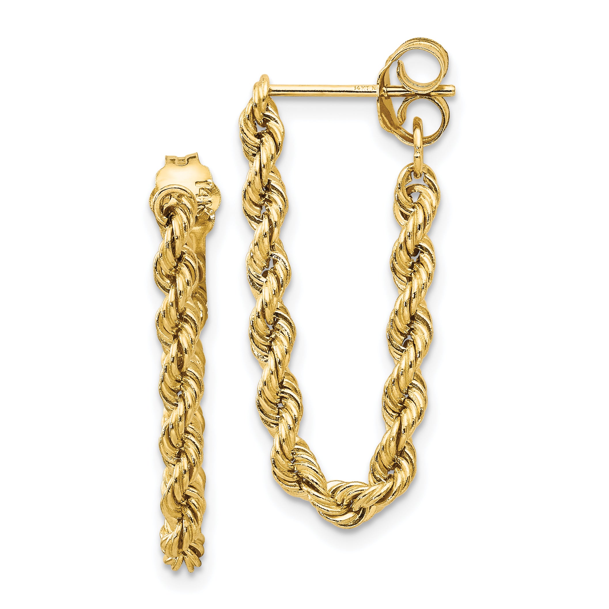 14K Hollow Rope Earrings TH553