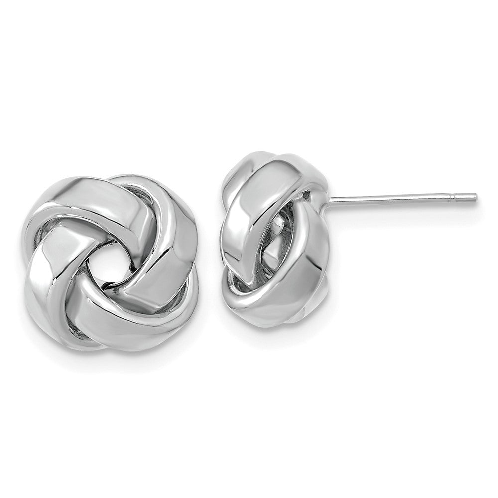 14k White Gold Polished Love Knot Post Earrings