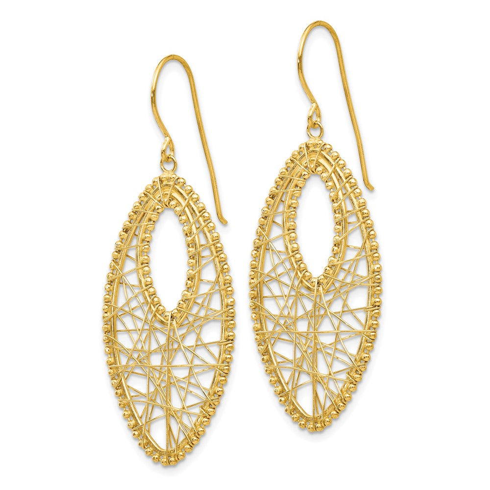 14K Oval & Web Earrings