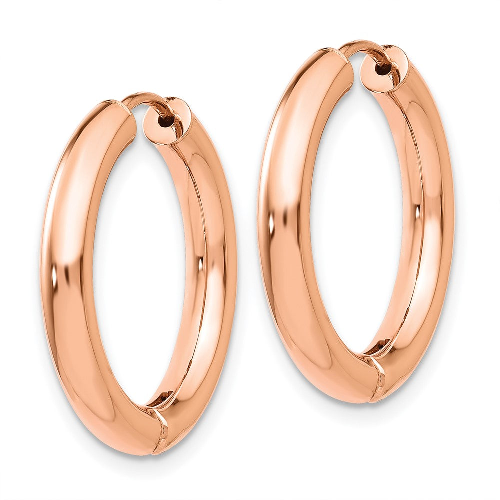 14k Rose Gold Hinged Hoop Earrings