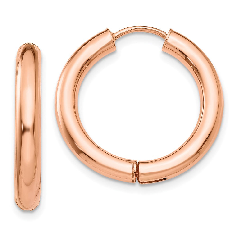 14k Rose Gold Hinged Hoop Earrings