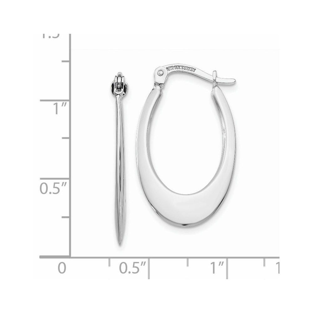 14k White Gold Polished Hoop Earrings