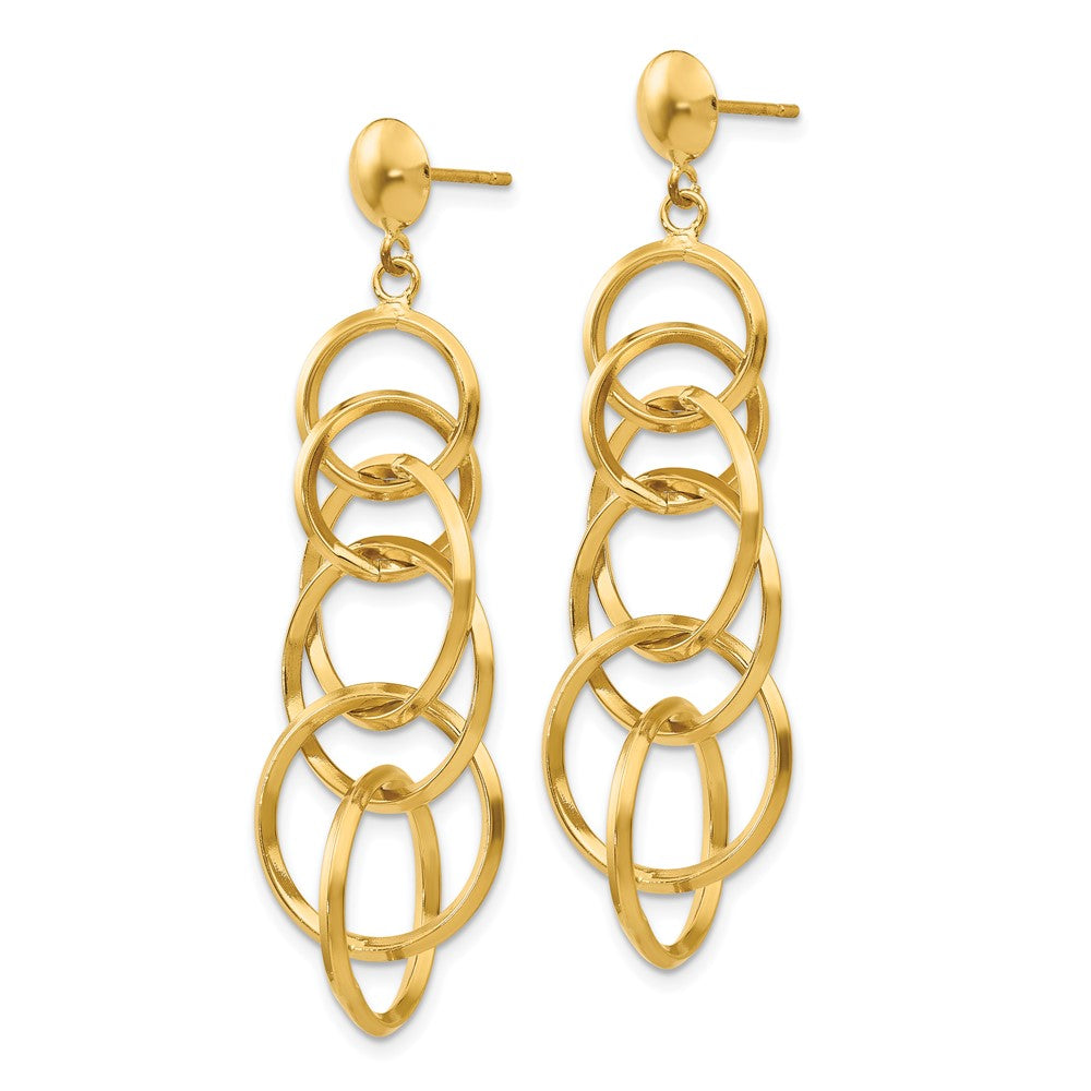 14k Circle Drop Post Earrings