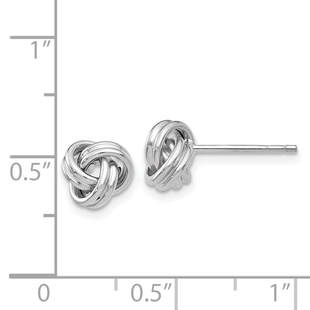 14k White Gold Polished Love Knot Post Earrings