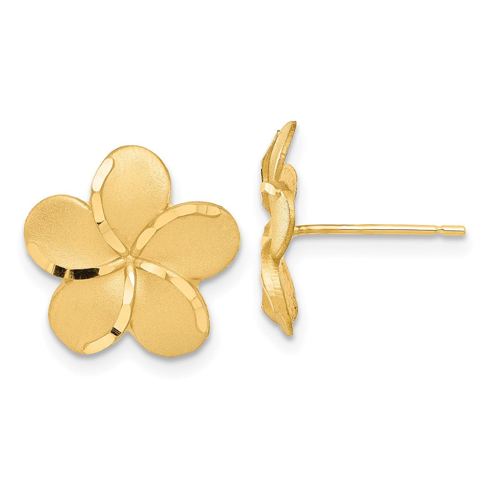 14k Plumeria French Wire Earrings