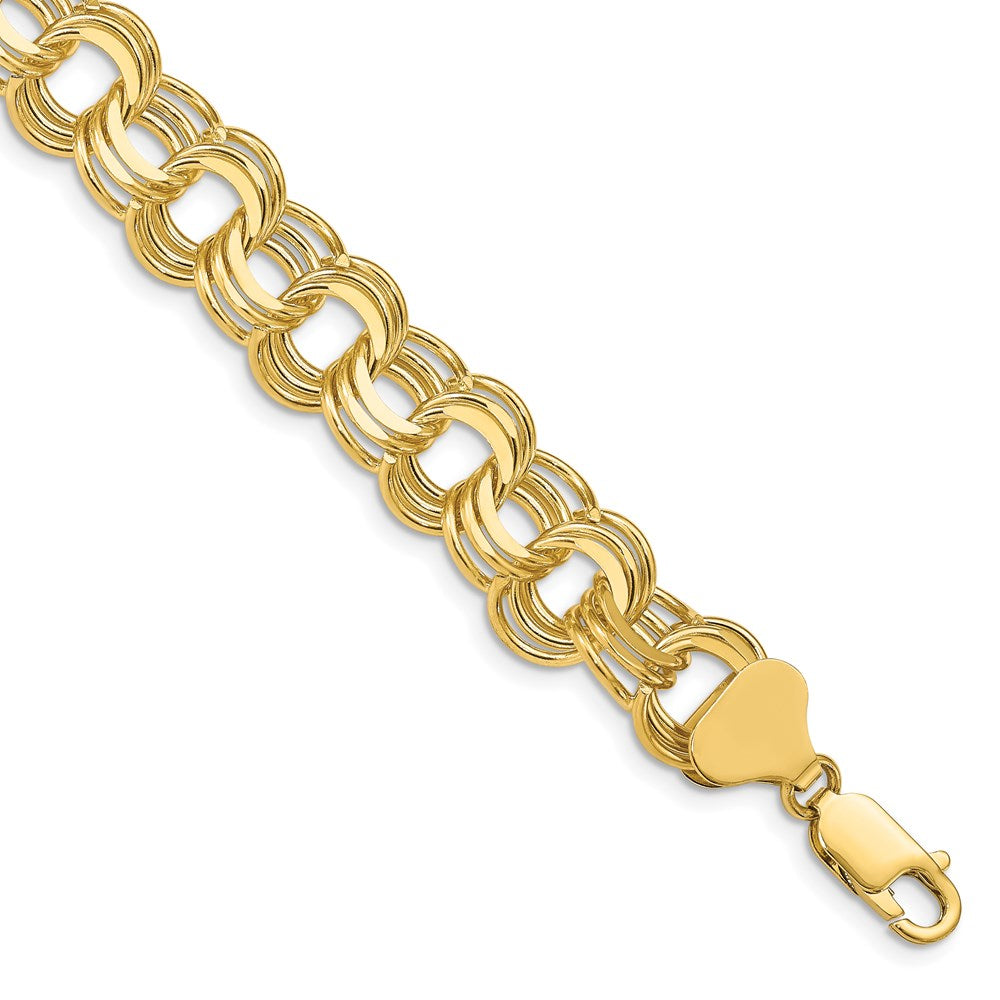 14k Triple Link Charm Bracelet