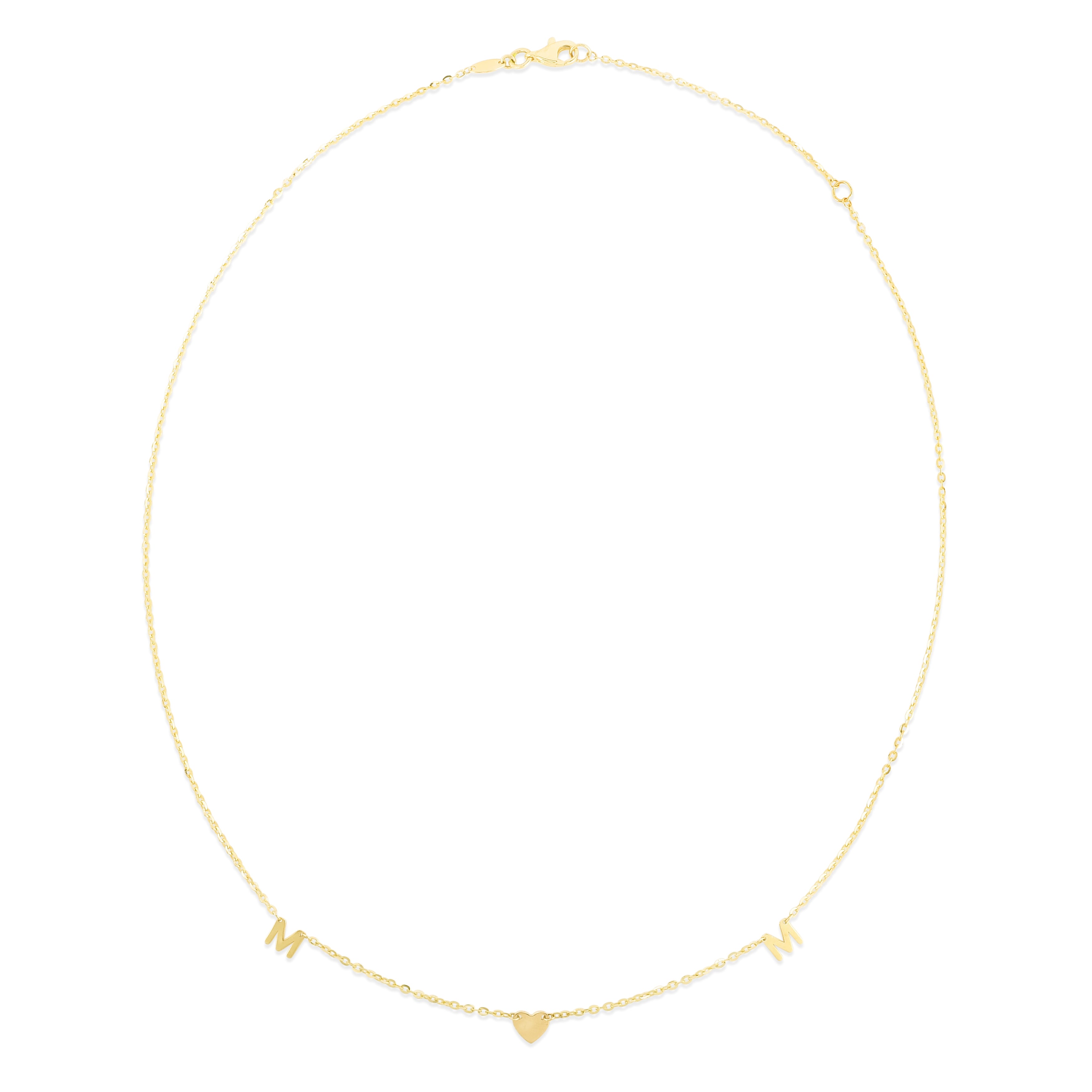 14K Yellow and Rose Gold MOM 18" Necklace with Lobster Clasp.