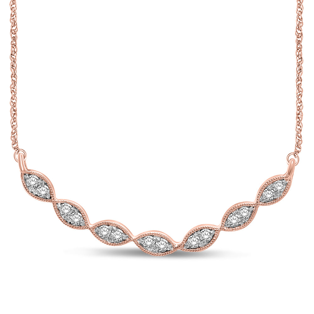 14K Rose Gold 1/6 Ct.Tw. Diamond Stackable Necklace