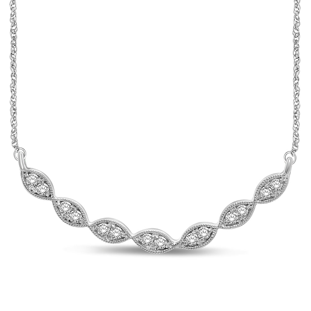 14K White Gold 1/6 Ct.Tw. Diamond Stackable Necklace