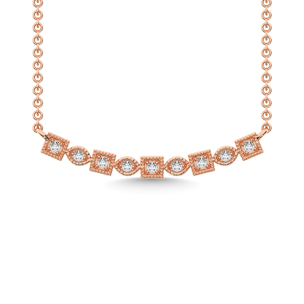 14K Rose Gold 1/6 Ct.Tw. Diamond Stackable Necklace