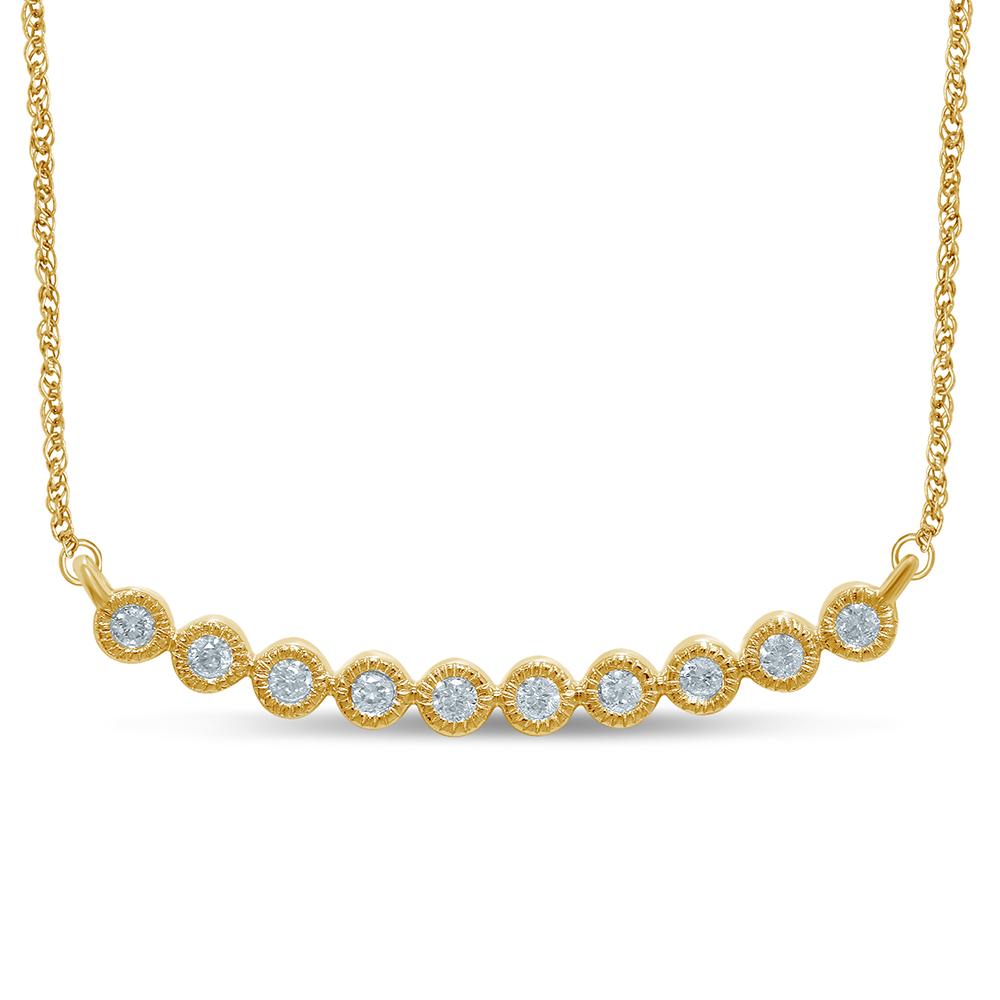 14K Yellow Gold 1/6 Ct.Tw. Diamond Stackable Necklace