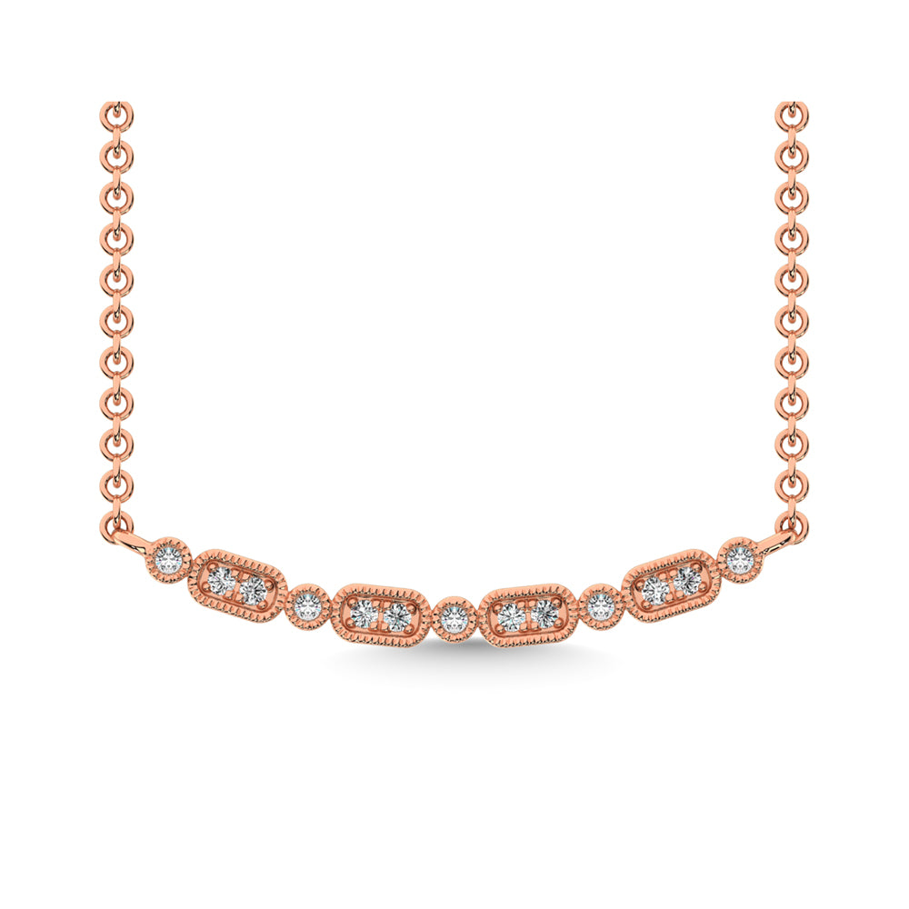 14K Rose Gold 1/10 Ct.Tw. Diamond Stackable Necklace