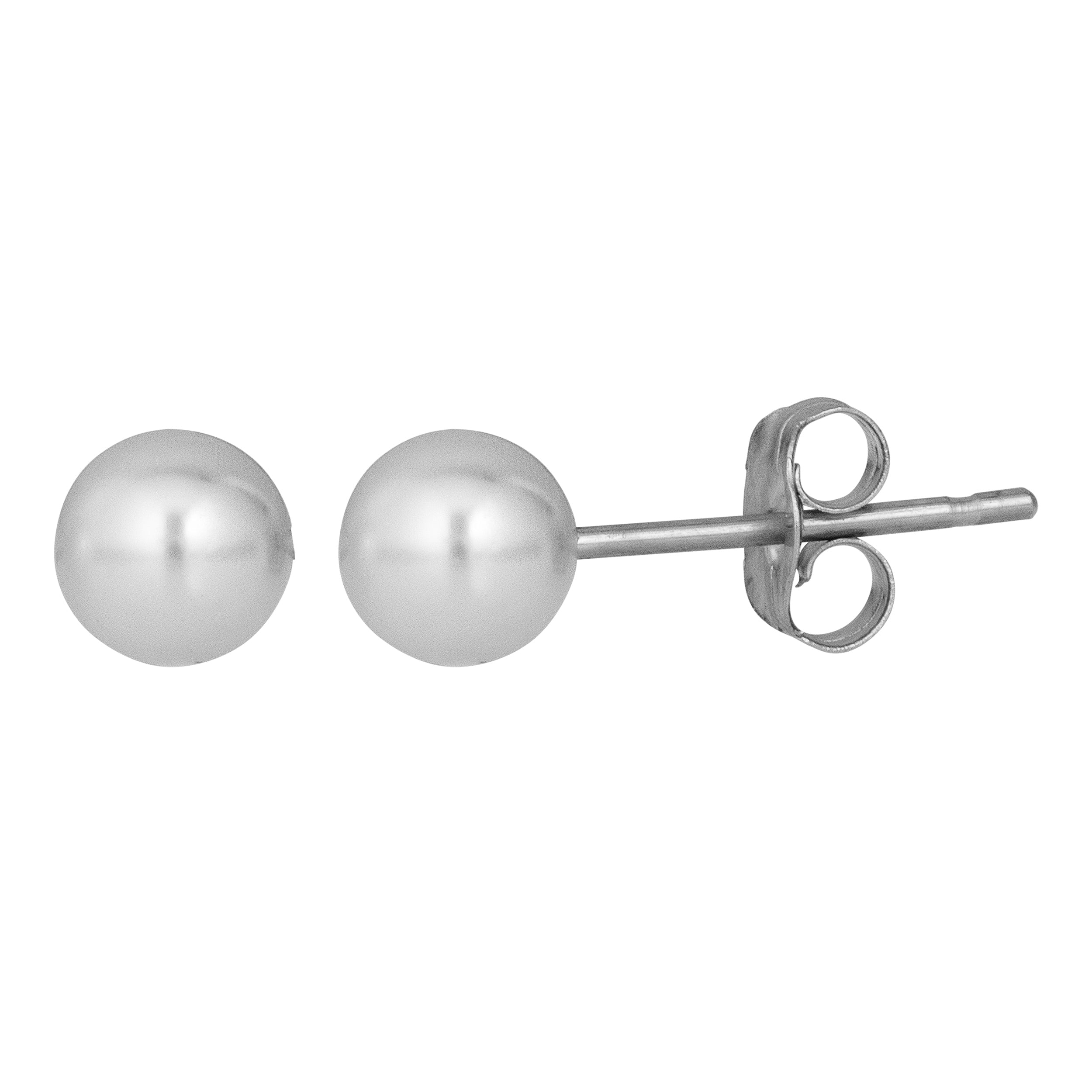 14K White Gold 7MM Pearl Stud Earring