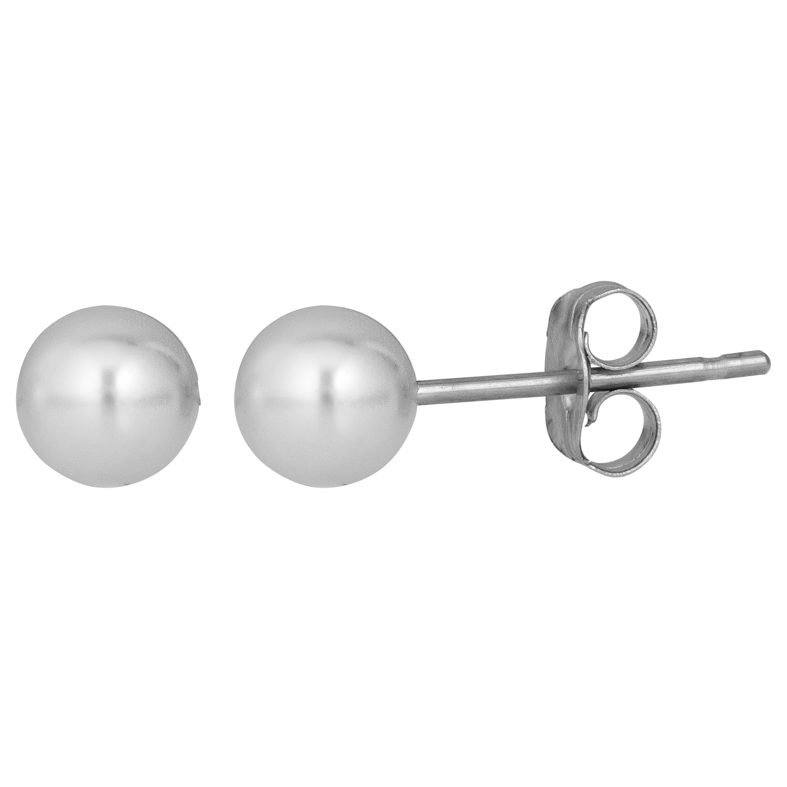 14K White Gold 8MM Pearl Stud Earring