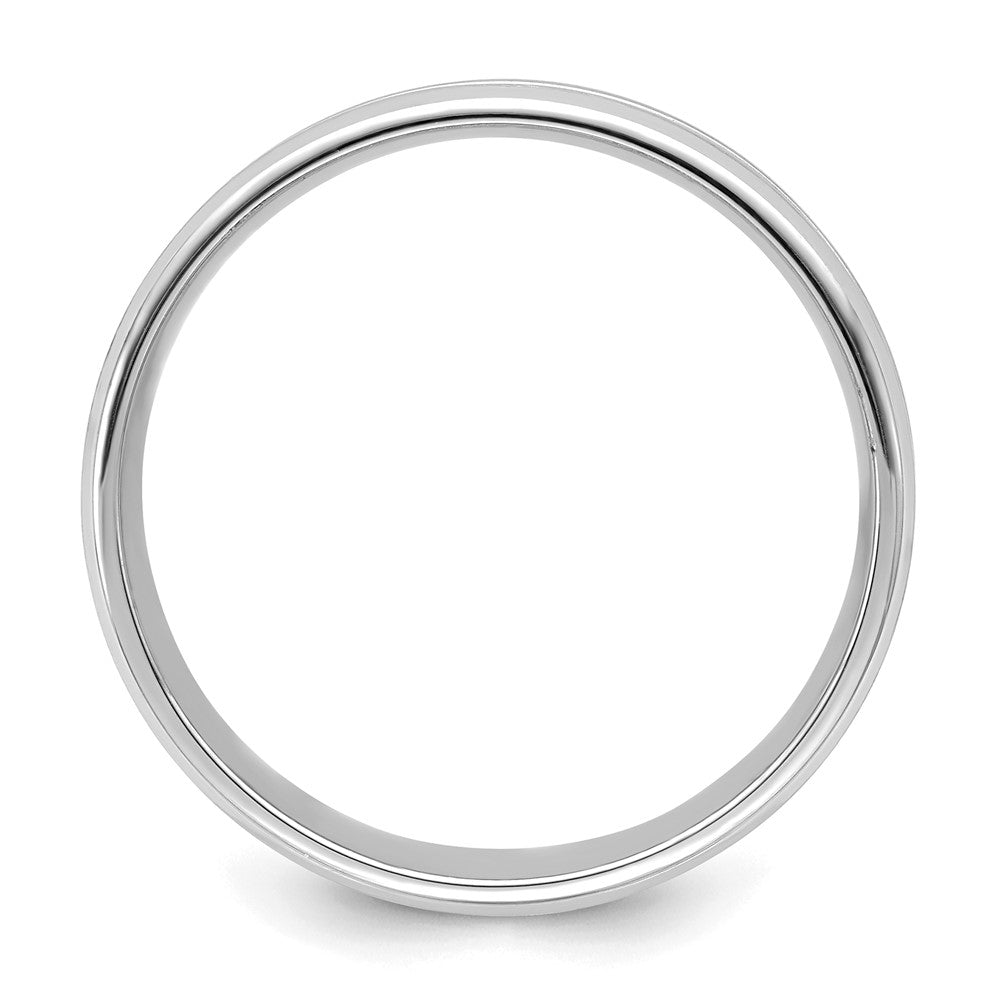 14k White Gold 6mm Standard Weight Comfort Fit Brushed Satin with Center Groove Wedding Band Size 10