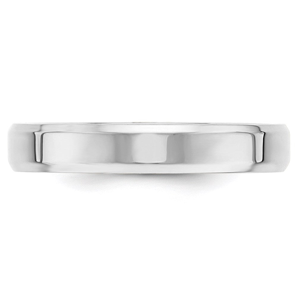 10k White Gold 4mm Beveled Edge Comfort Fit Wedding Band Size 9