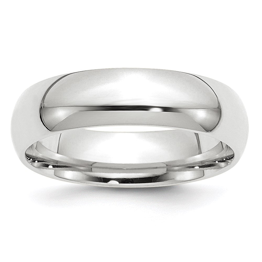 14k White Gold 6mm Standard Weight Comfort Fit Wedding Band Size 5