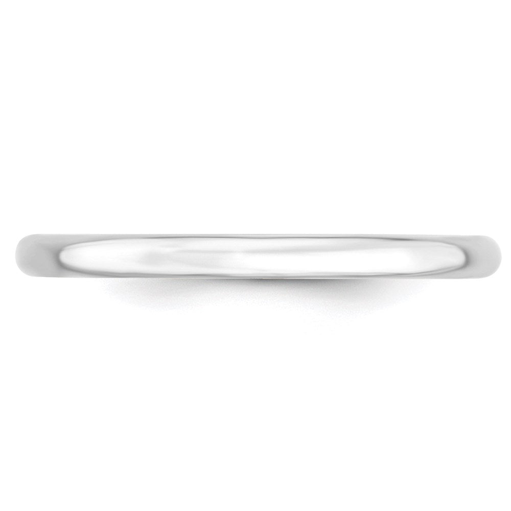 10k White Gold 2mm Lightweight Comfort Fit Wedding Band Size 5.5