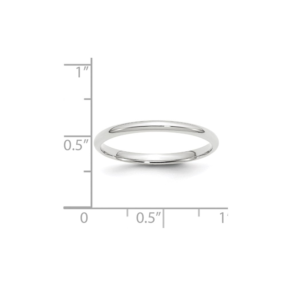 10k White Gold 2mm Lightweight Comfort Fit Wedding Band Size 5.5