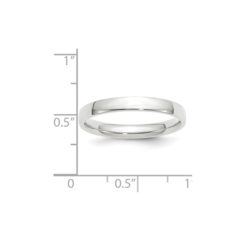 10k White Gold 3mm Lightweight Comfort Fit Wedding Band Size 5