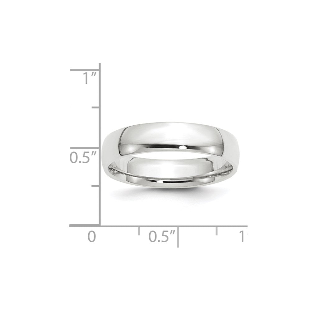 10k White Gold 5mm Lightweight Comfort Fit Wedding Band Size 7