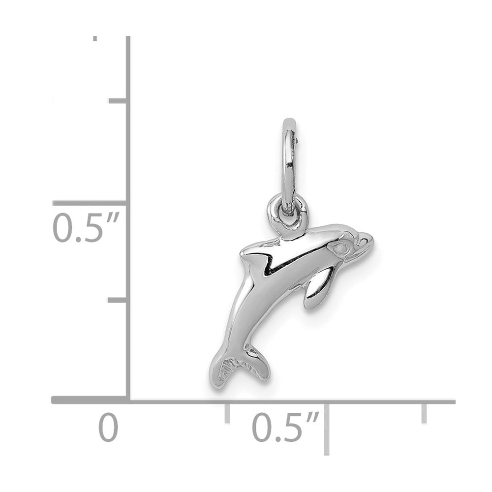 14k White Gold Dolphin Charm