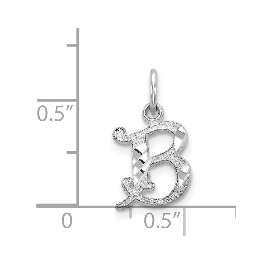 14KW Diamond-cut Letter B Initial Charm