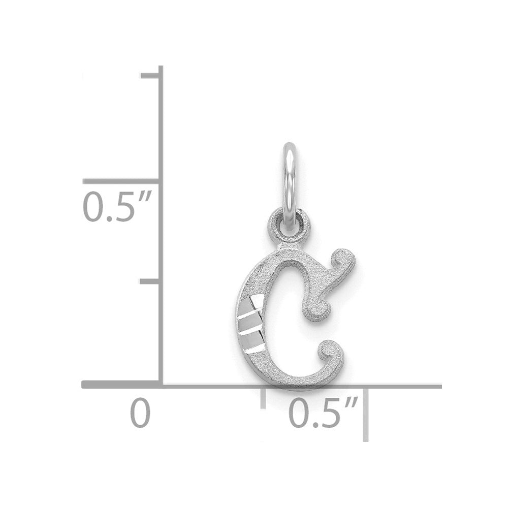 14KW Diamond-cut Letter C Initial Charm